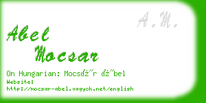 abel mocsar business card